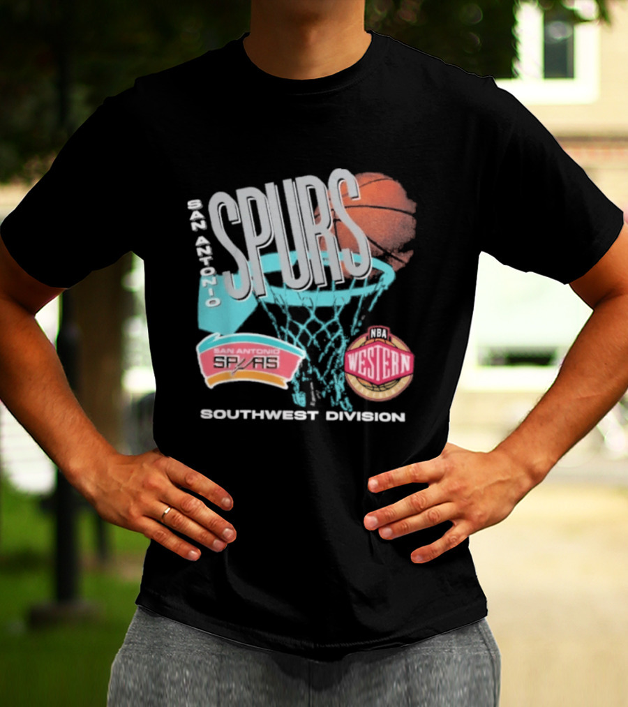 San Antonio Spurs 90s Hardwood Classics Southwest Division Western T-Shirt