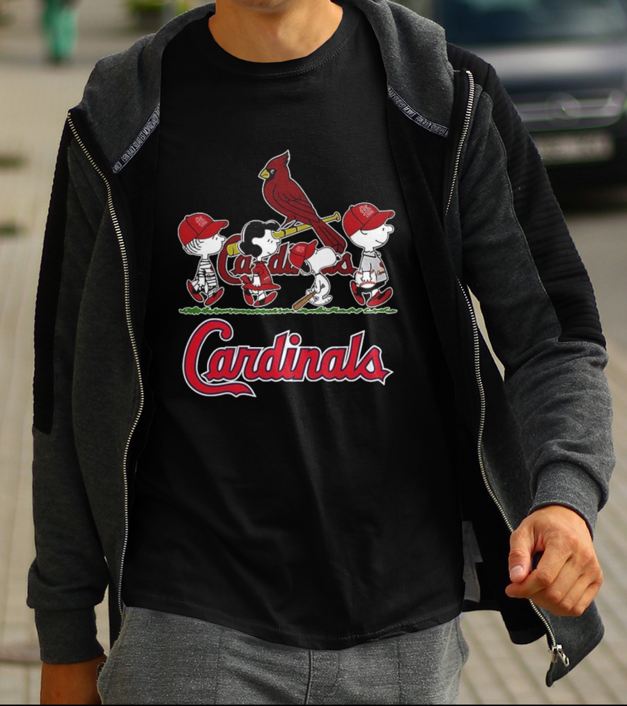 St. Louis Cardinals Peanuts Snoopy Charlie Brown Lucy Baseball T-Shirt