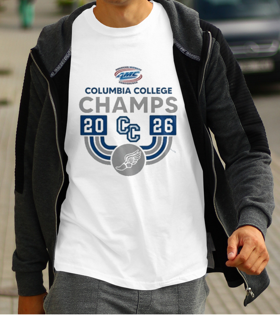 American Midwest Conference Columbia College Champs 2026 CC Indoor Track And Field T-Shirt