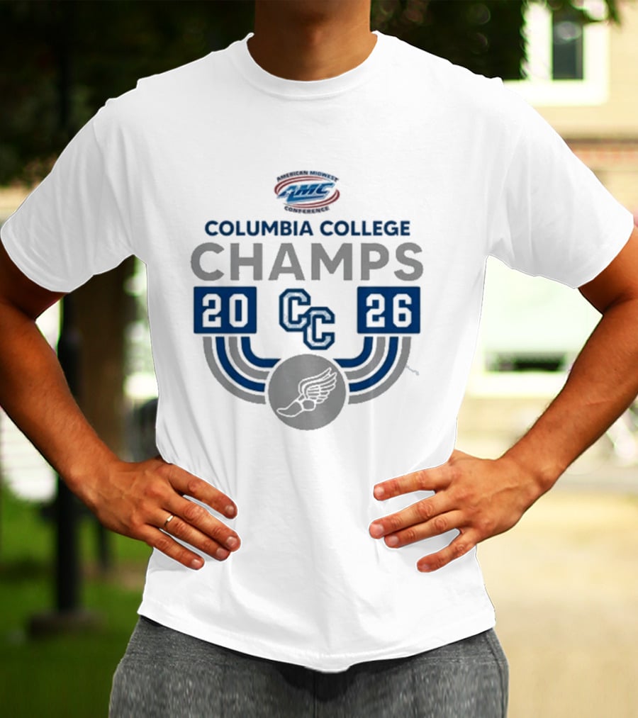 American Midwest Conference Columbia College Champs 2026 CC Indoor Track And Field T-Shirt