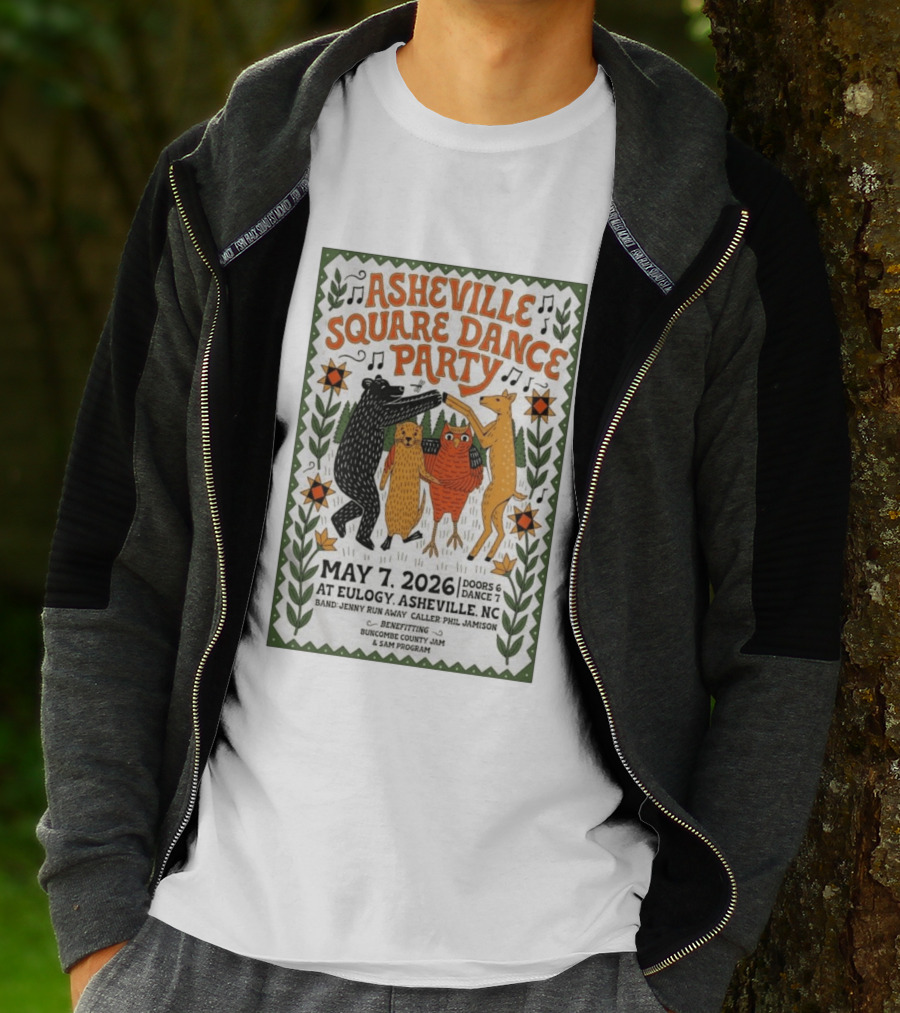 Asheville Square Dance Party May 7 2026 Eulogy NC Buncombe County Jam Benefit T-Shirt