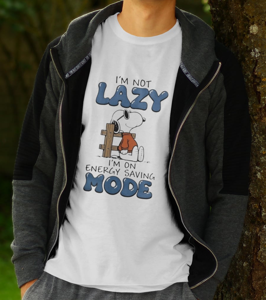 I'm Not Lazy I'm On Energy Saving Mode Snoopy Woodstock T-Shirt