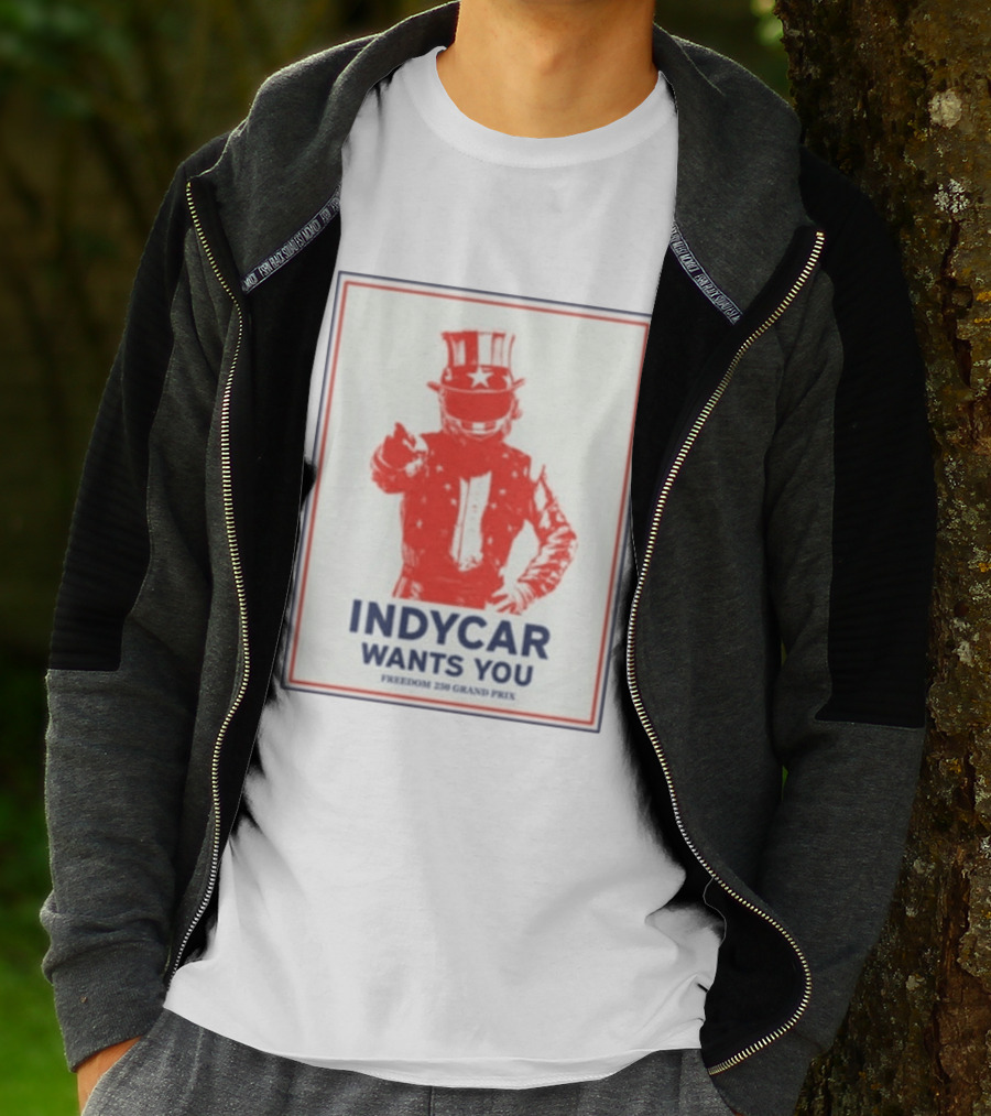 INDYCAR Wants You Freedom 250 Grand Prix Uncle Sam Racing T-Shirt