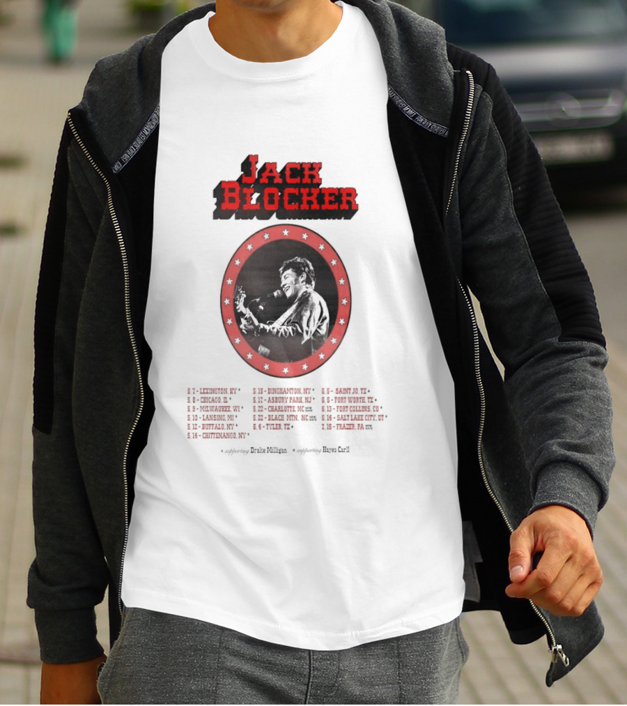 Jack Blocker 2026 Tour Live In Concert Event With Red Stars T-Shirt