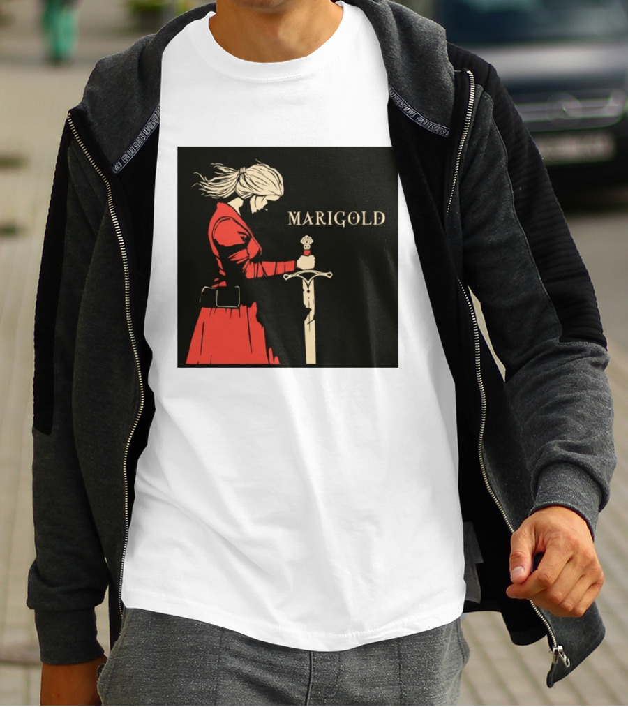 Marigold Witch Bolt Warrior Woman With Sword T-Shirt
