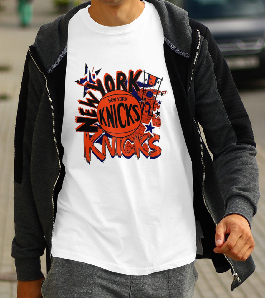 New York Knicks Hardwood Classics Play By Play Vintage Team Basketball T-Shirt