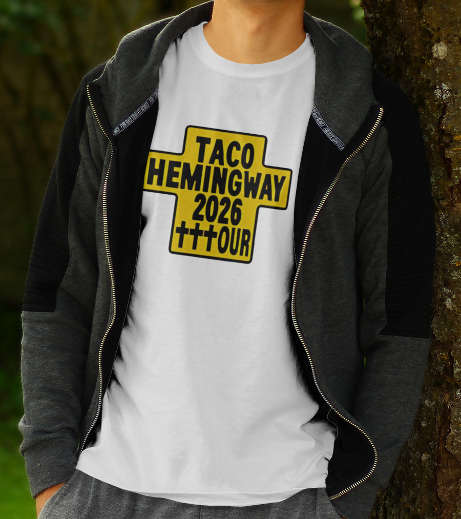 Taco Hemingway 2026 Tour Cross Symbol With Triple Crosses T-Shirt
