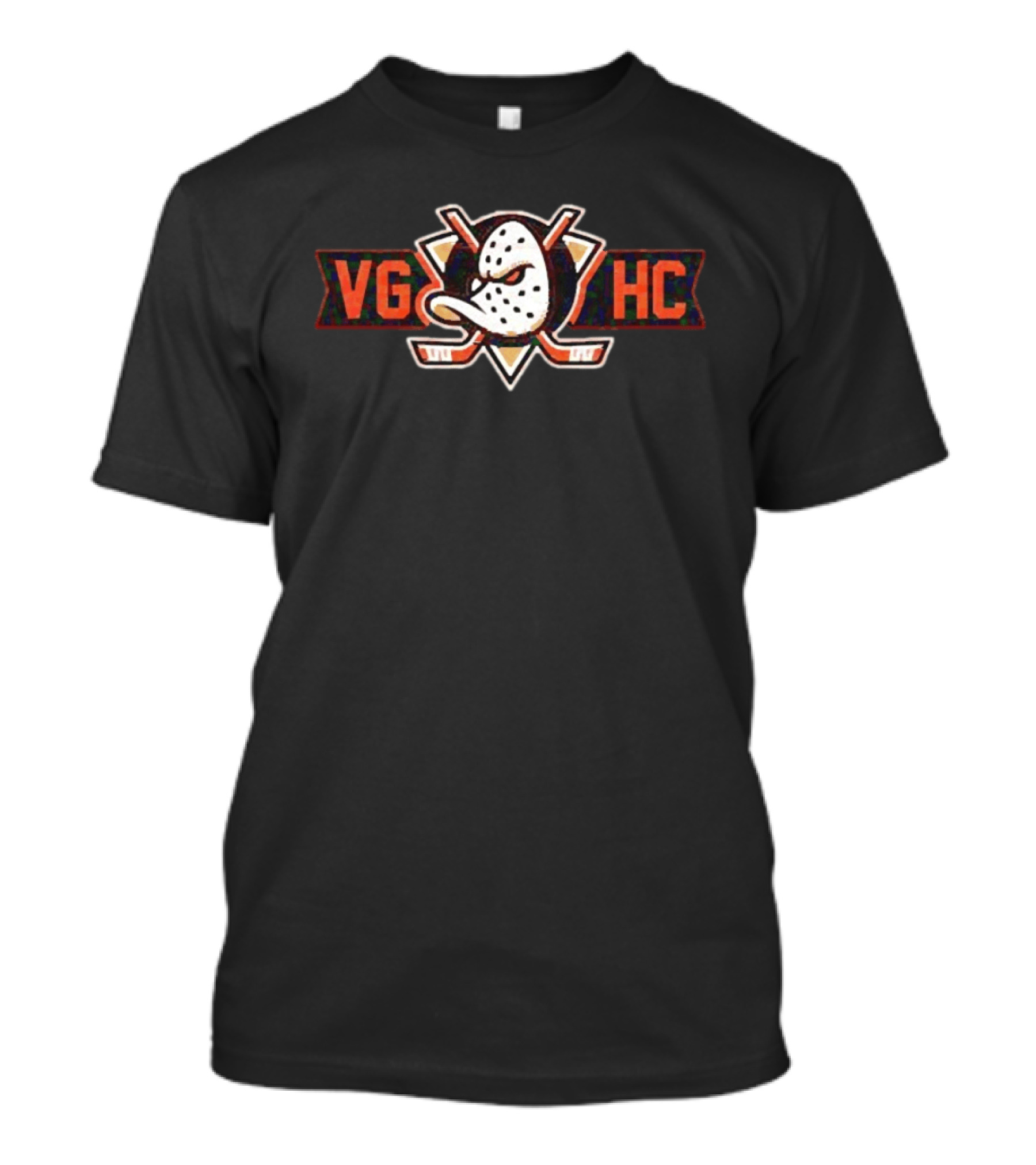Anaheim Ducks VGHC Hockey Mask Crossed Sticks T-Shirt