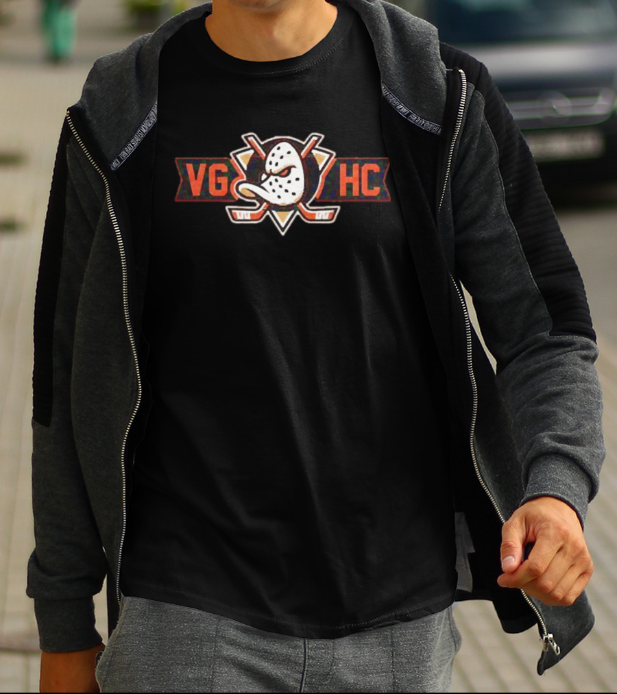 Anaheim Ducks VGHC Hockey Mask Crossed Sticks T-Shirt