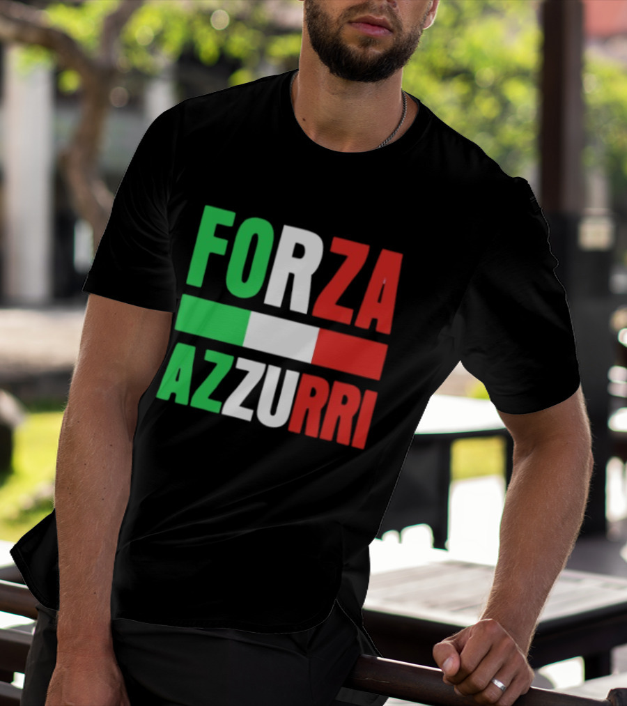 Forza Azzurri Italy Italian Flag Supporters T-Shirt