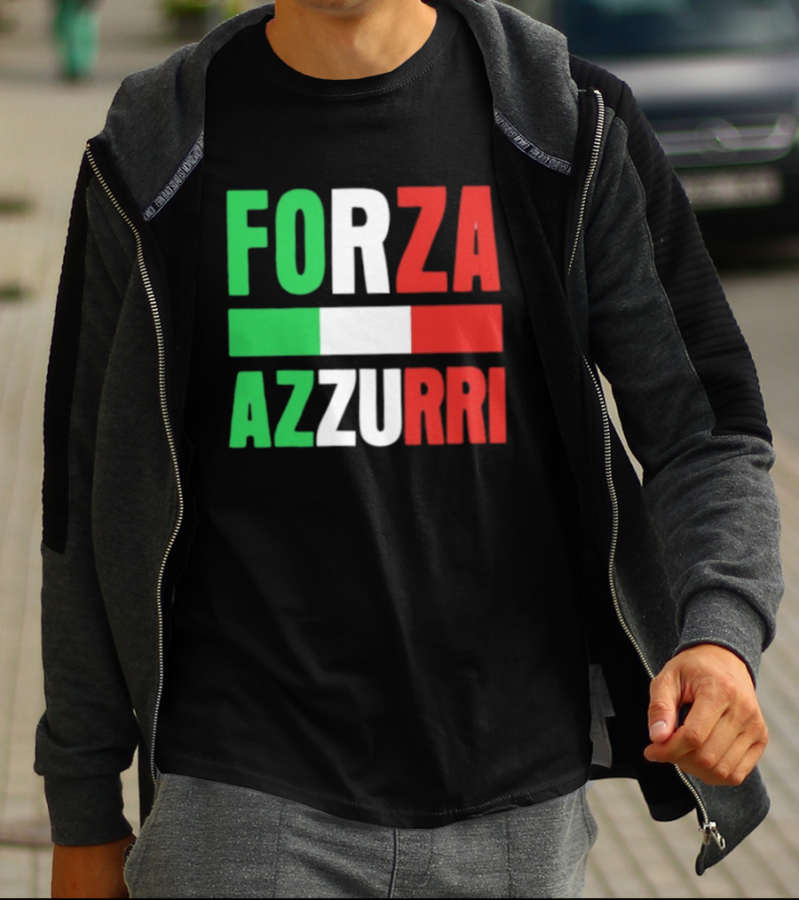 Forza Azzurri Italy Italian Flag Supporters T-Shirt
