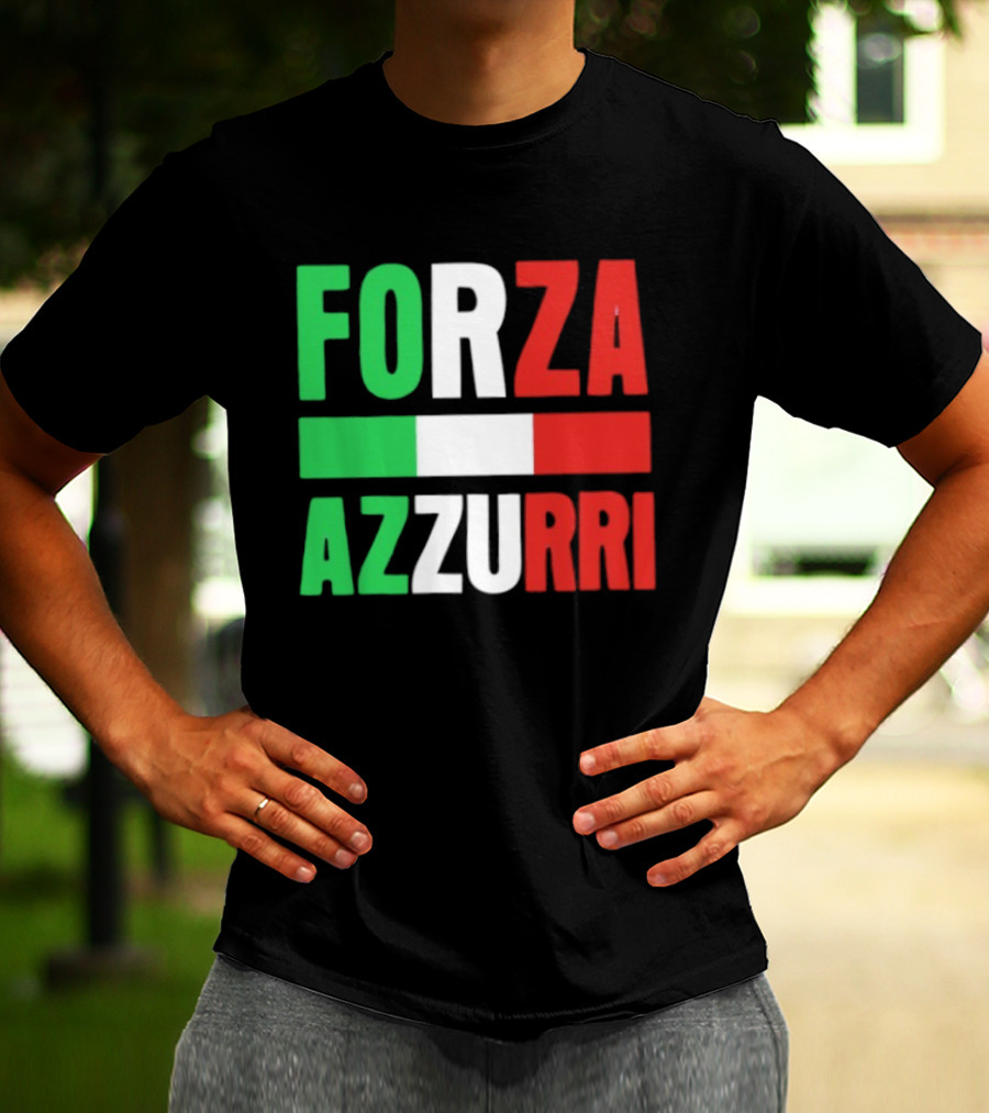 Forza Azzurri Italy Italian Flag Supporters T-Shirt