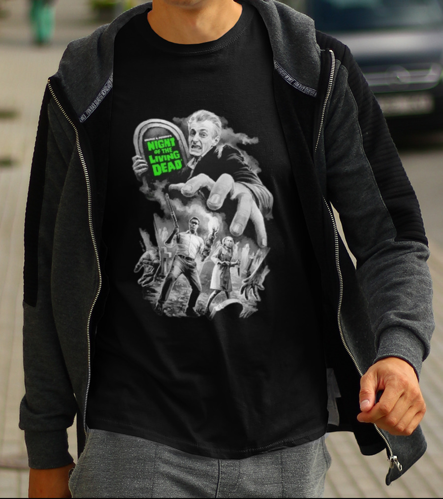 Fright Rags George A. Romero's Night Of The Living Dead Movie Zombies Graveyard Scene T-Shirt
