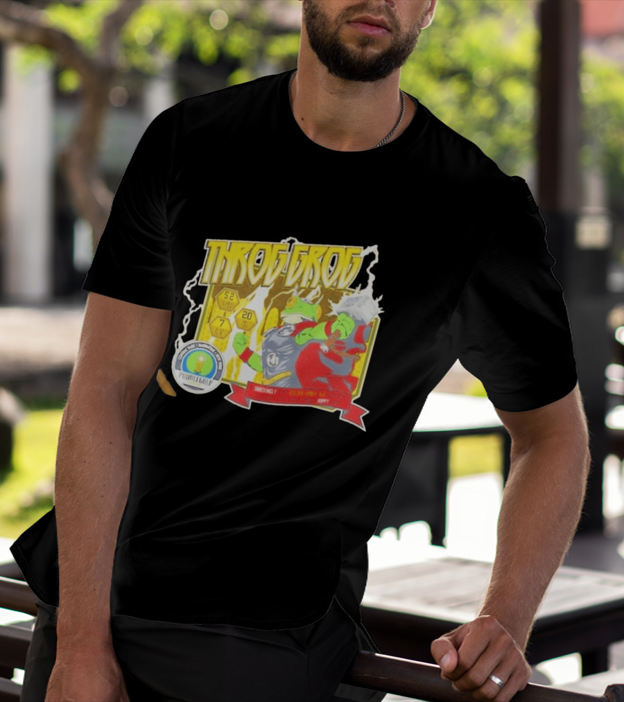 Throg Grog Puddle Gulp Superhero Frog Lightning Hammer Comic T-Shirt