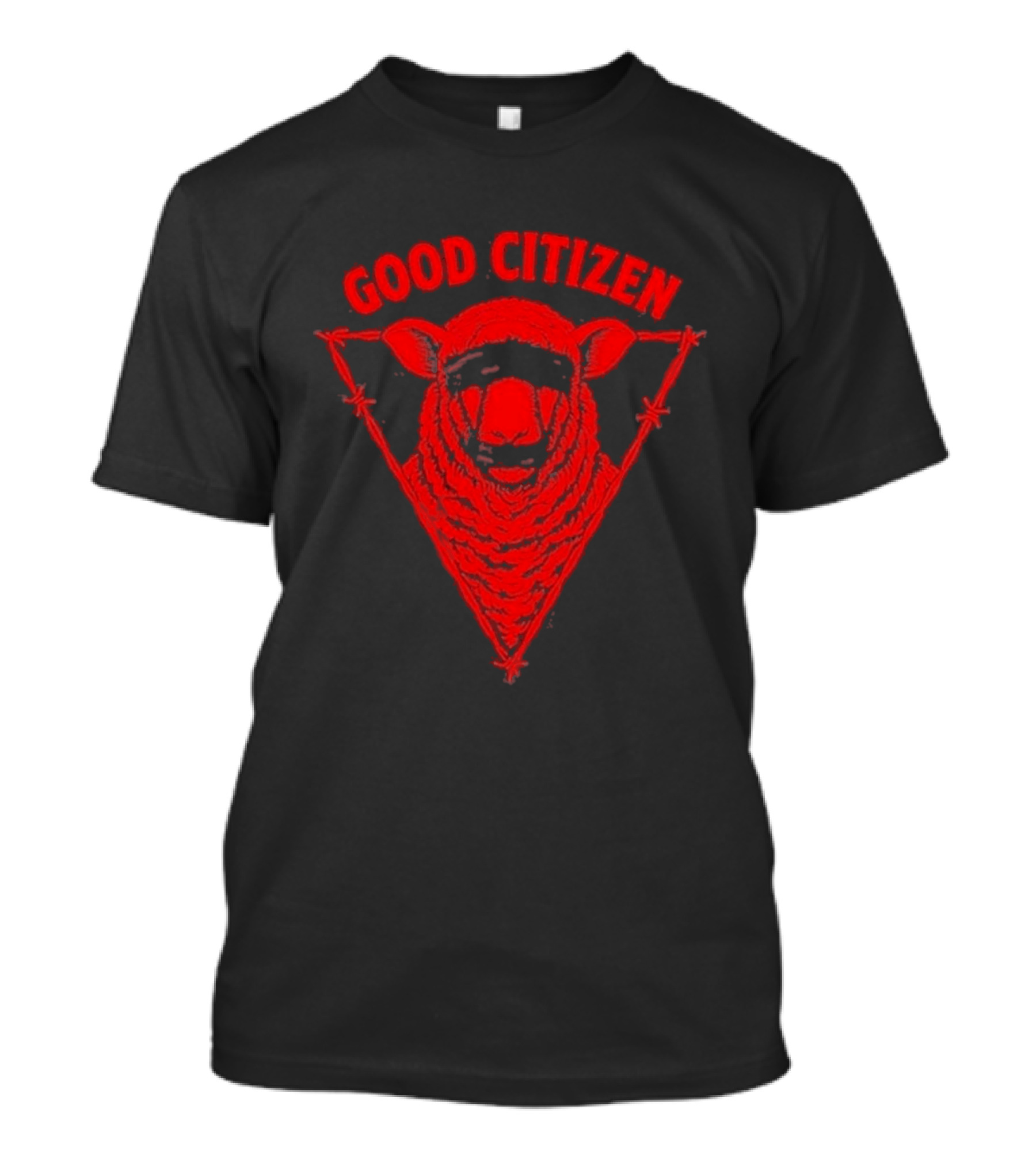 Good Citizen 2025 Sheep Symbol Barbed Wire Triangle T-Shirt