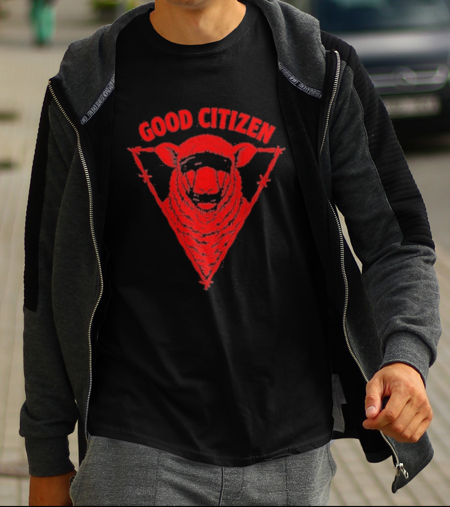 Good Citizen 2025 Sheep Symbol Barbed Wire Triangle T-Shirt