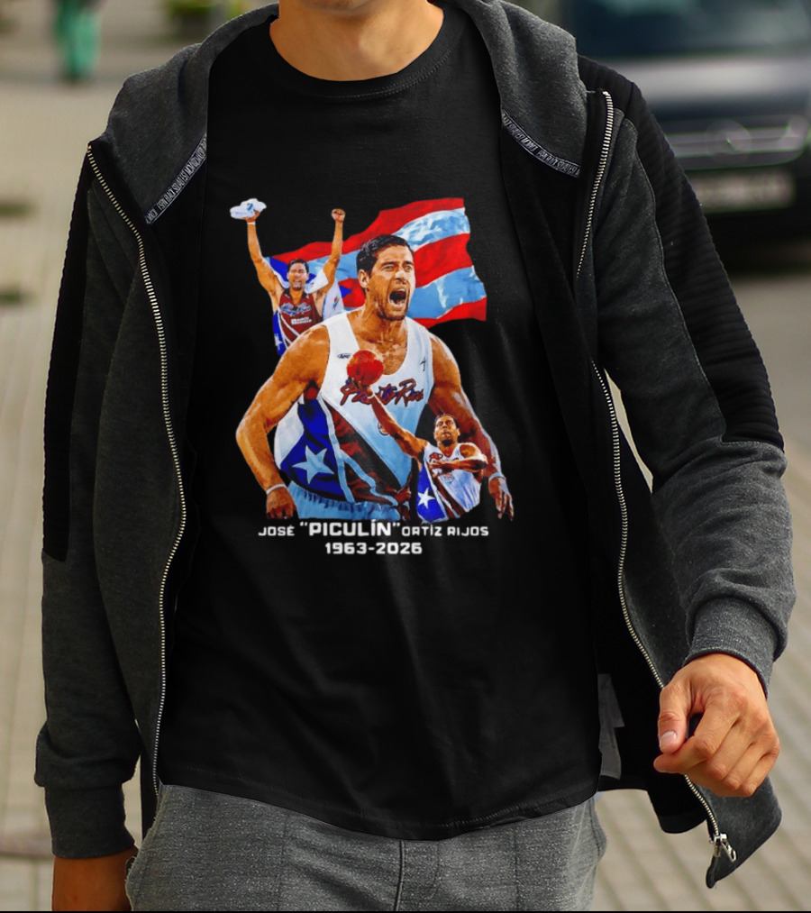 José Piculín Ortiz Rijos Puerto Rico Basketball Legend 1963 2026 T-Shirt