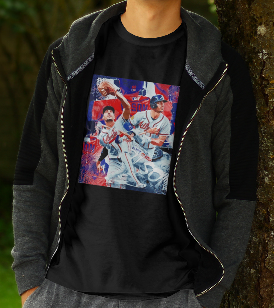 Matt Olson Atlanta Braves Baseball Action Collage T-Shirt