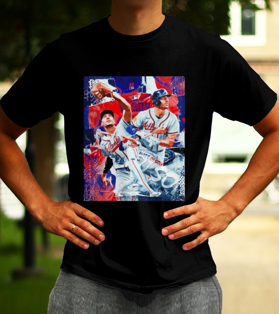 Matt Olson Atlanta Braves Baseball Action Collage T-Shirt