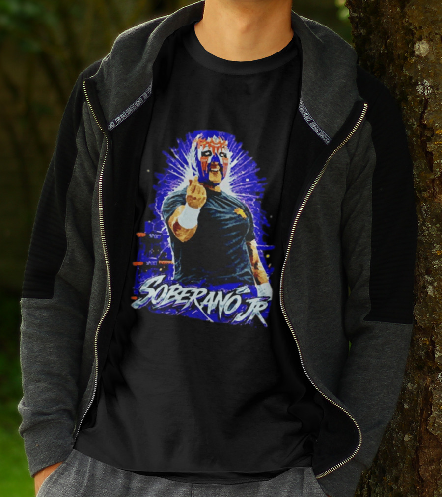 Soberano Jr Mexican Luchador Mask And Pose T-Shirt