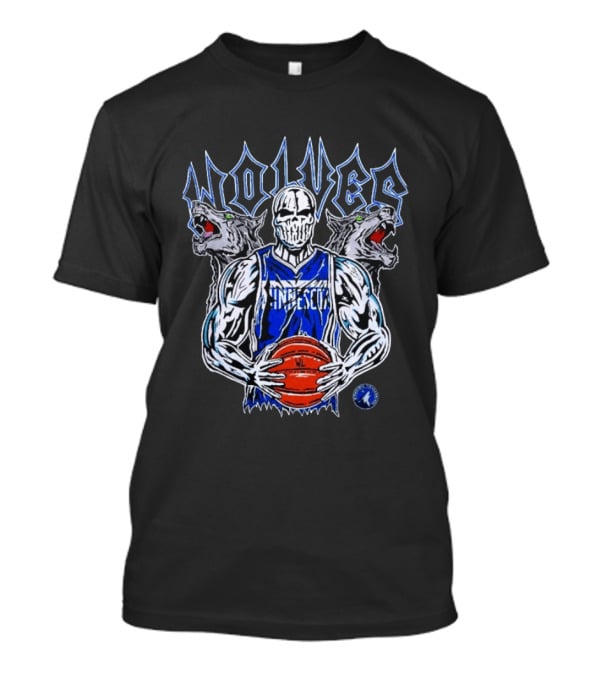 Minnesota Wolves Basketball Skeleton And Fierce Wolves T-Shirt
