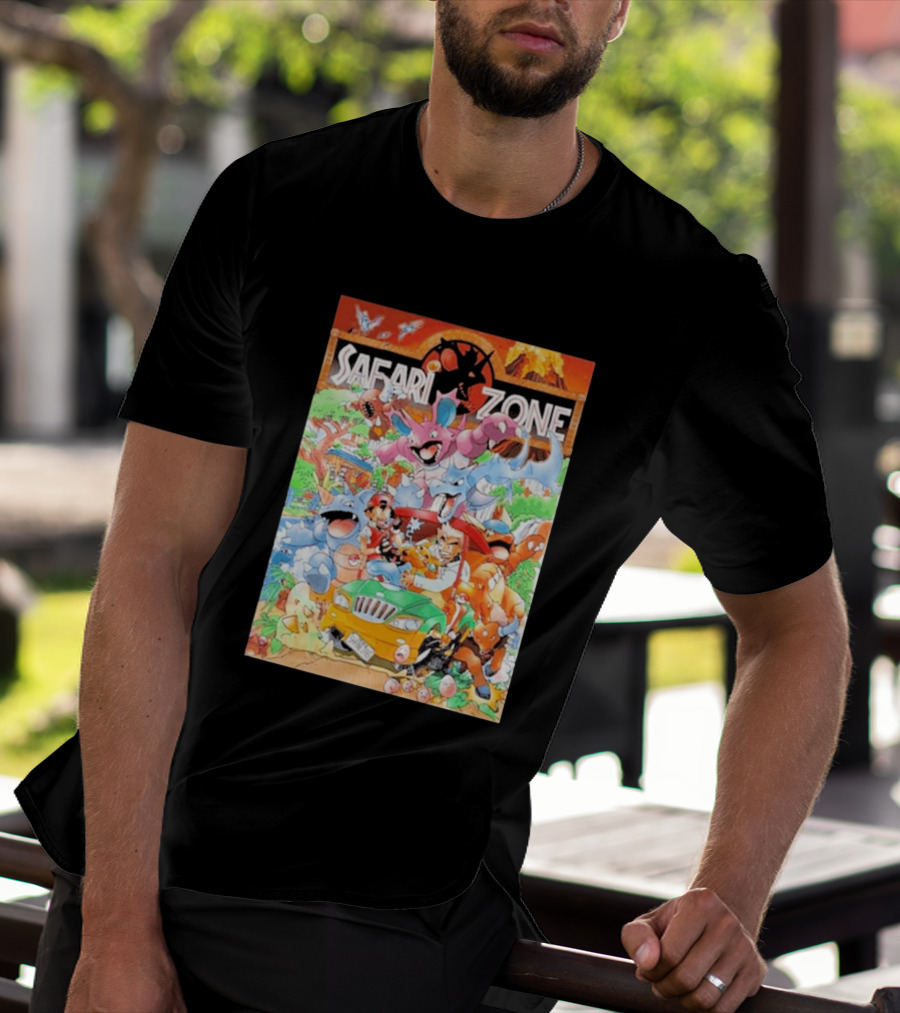 Safari Zone Adventure Pokémon Characters And Professor Interaction T-Shirt