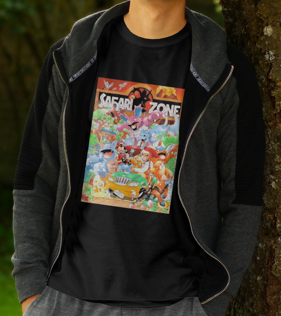 Safari Zone Adventure Pokémon Characters And Professor Interaction T-Shirt