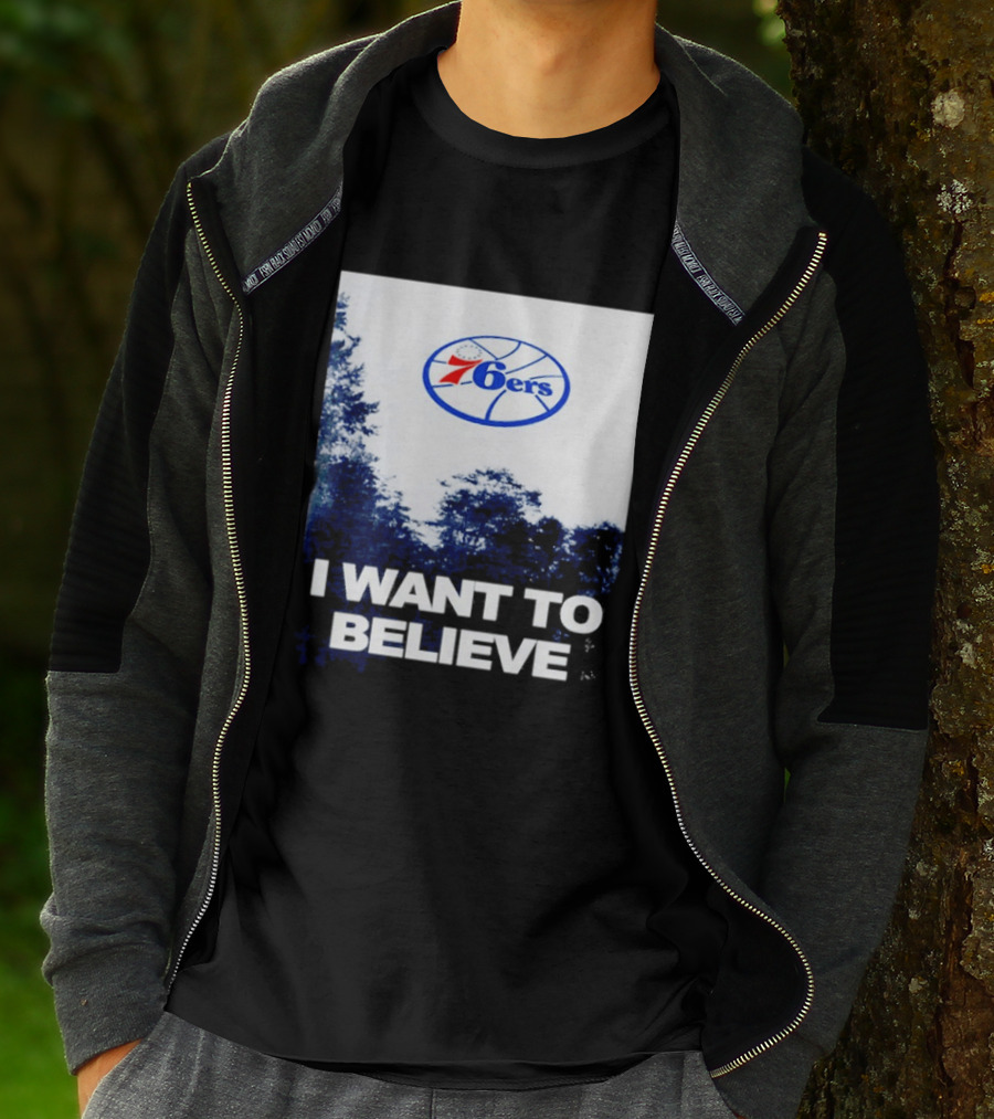 Philadelphia 76ers 6ers I Want To Believe UFO Basketball T-Shirt