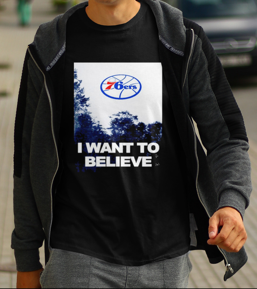 Philadelphia 76ers 6ers I Want To Believe UFO Basketball T-Shirt
