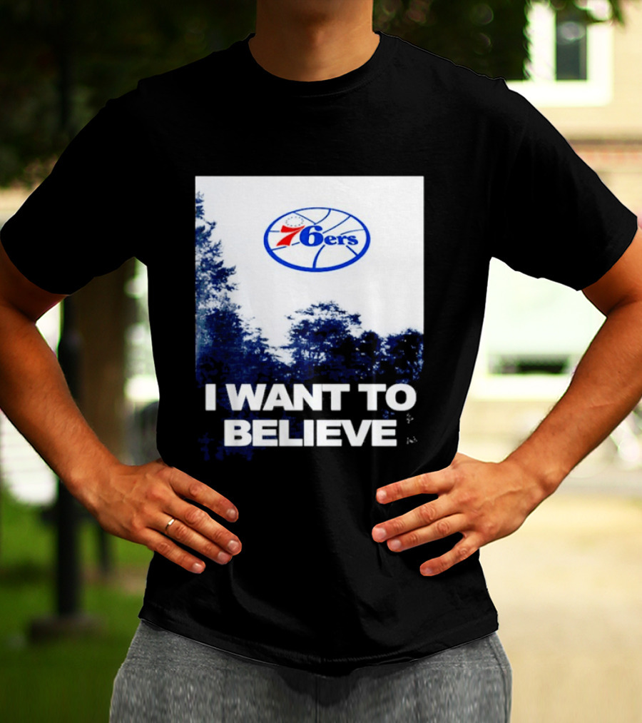 Philadelphia 76ers 6ers I Want To Believe UFO Basketball T-Shirt