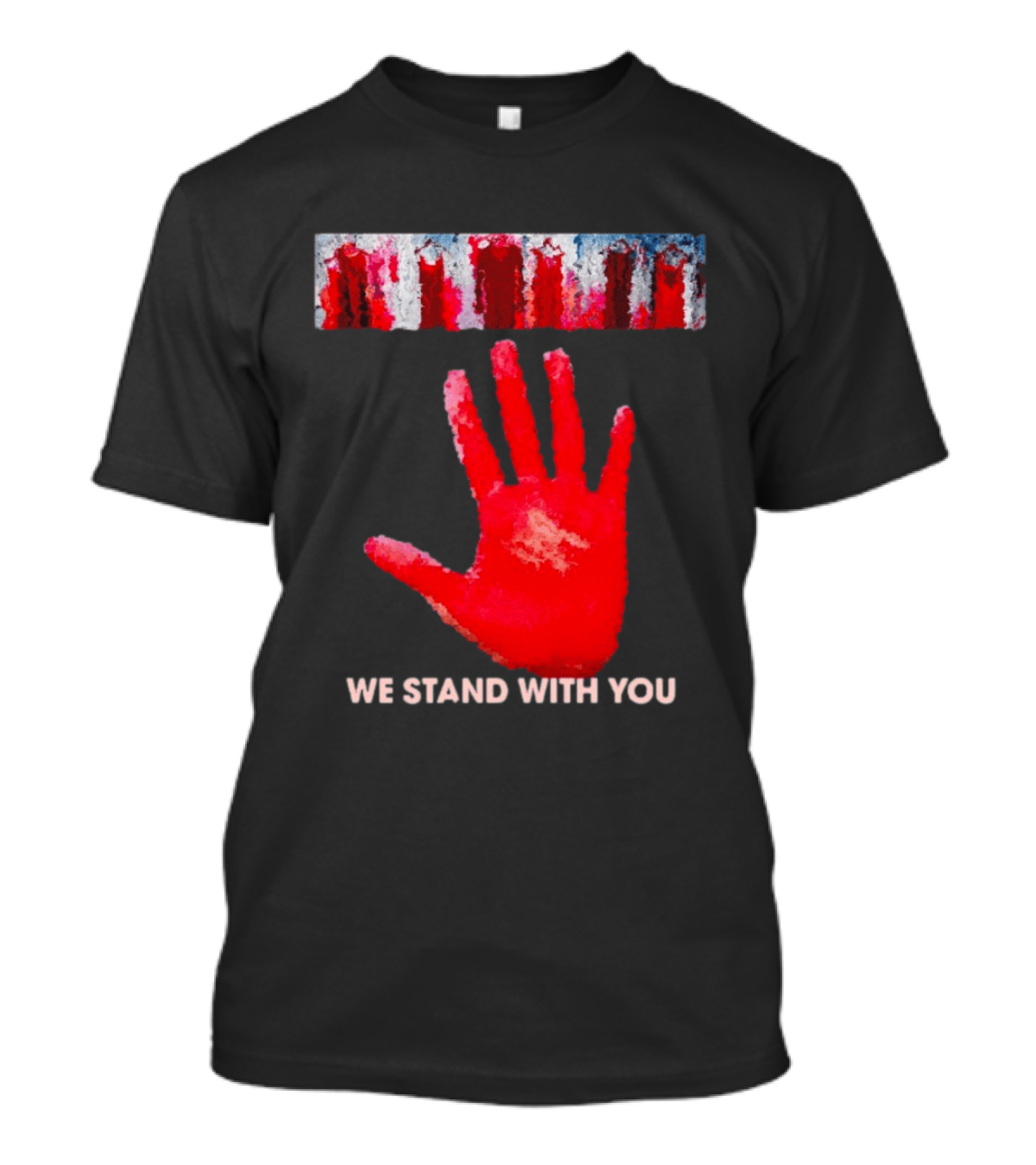 Red Dress Day We Stand With You Handprint T-Shirt