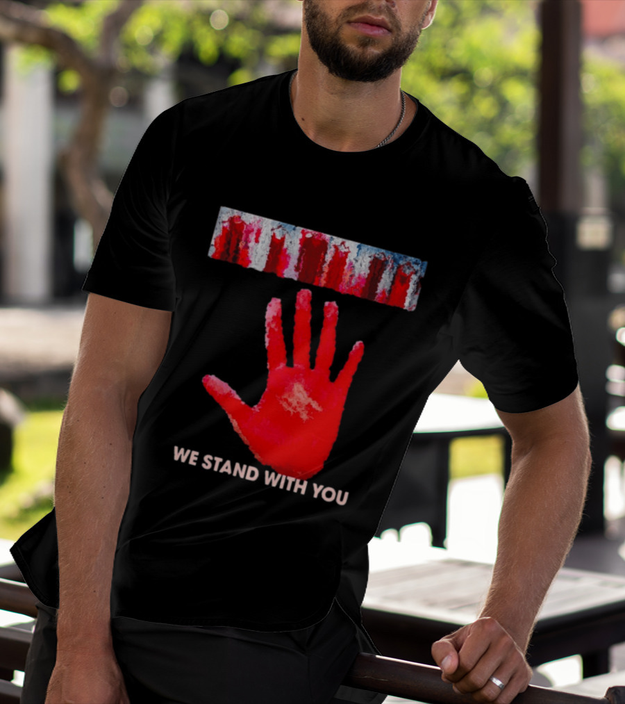 Red Dress Day We Stand With You Handprint T-Shirt