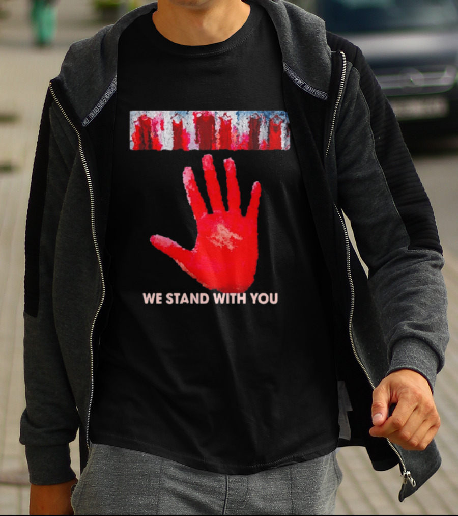 Red Dress Day We Stand With You Handprint T-Shirt