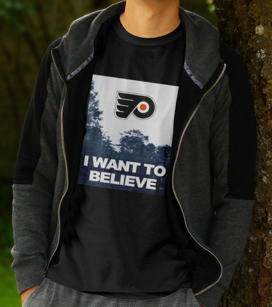 Philadelphia Flyers I Want To Believe UFO Hockey T-Shirt