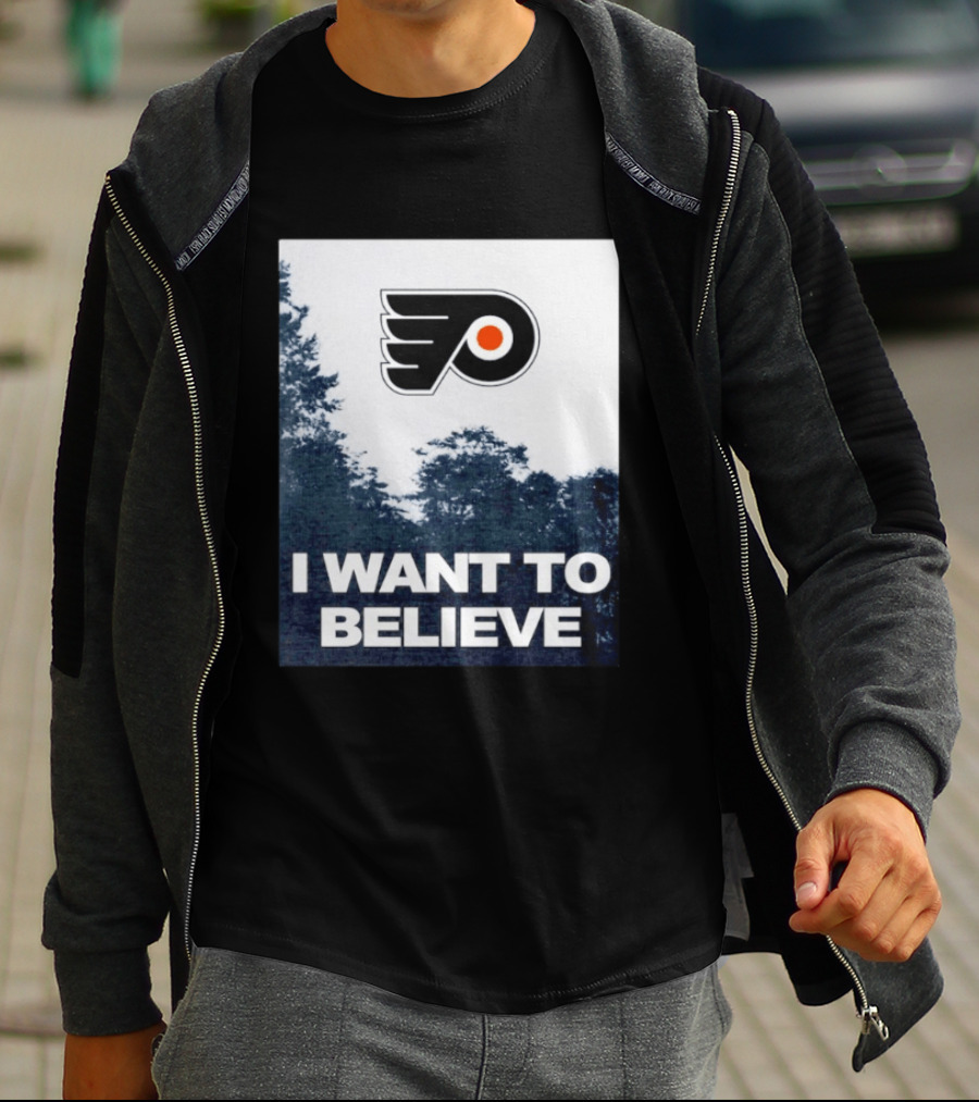 Philadelphia Flyers I Want To Believe UFO Hockey T-Shirt