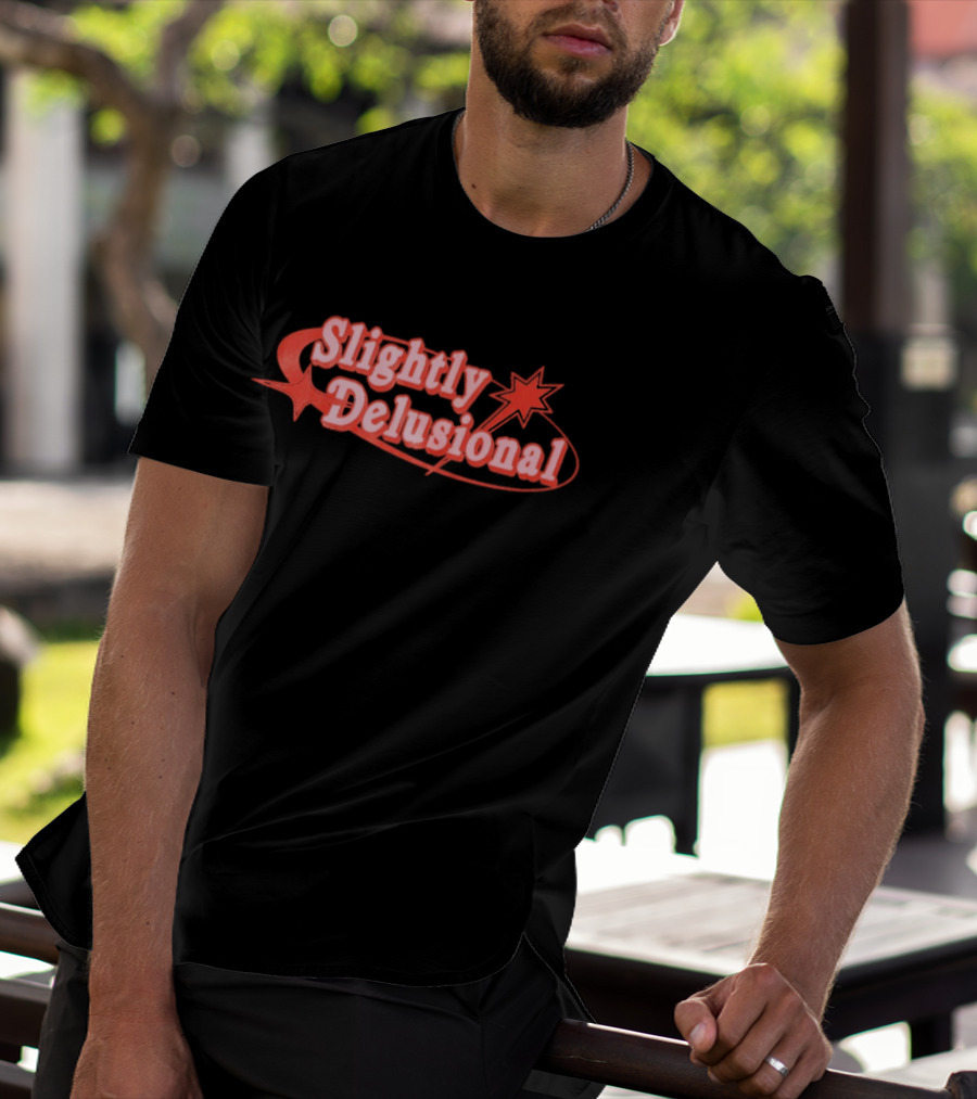 Slightly Delusional Whimsical Star Design With Swirling Orbit T-Shirt