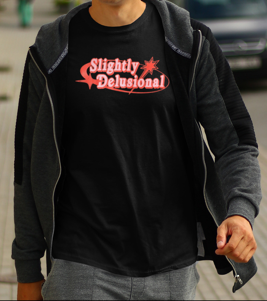 Slightly Delusional Whimsical Star Design With Swirling Orbit T-Shirt