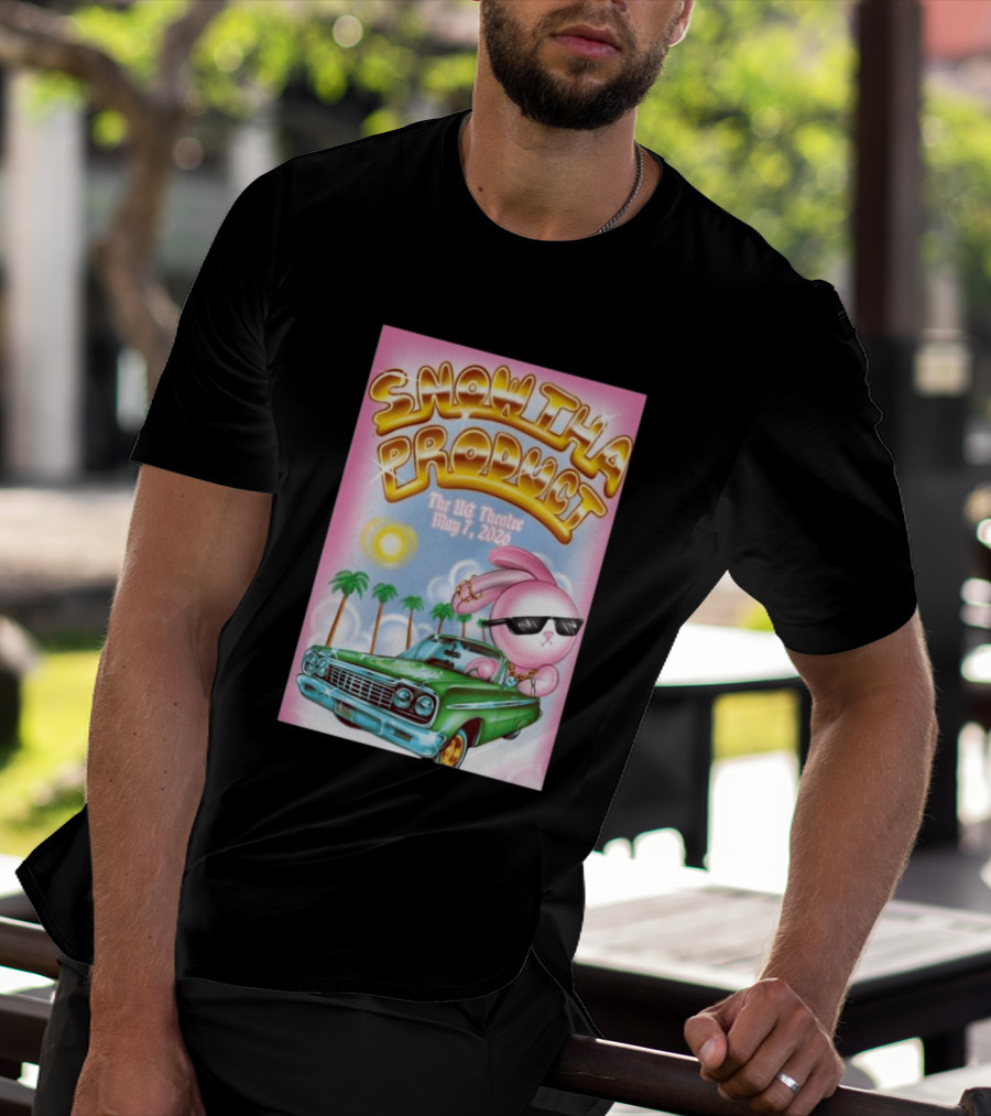 SNOW THA PRODUCT UC Theatre May 7 2026 Pink Bunny Sunglasses Lowrider Palms T-Shirt
