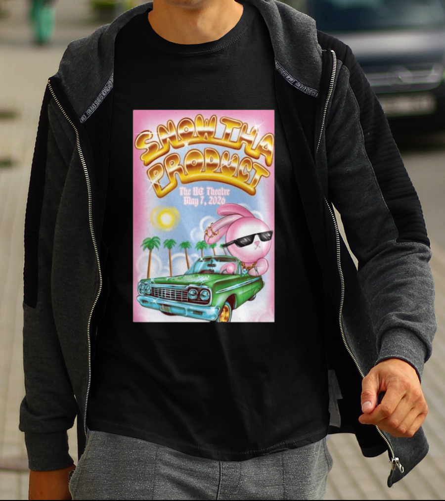 SNOW THA PRODUCT UC Theatre May 7 2026 Pink Bunny Sunglasses Lowrider Palms T-Shirt