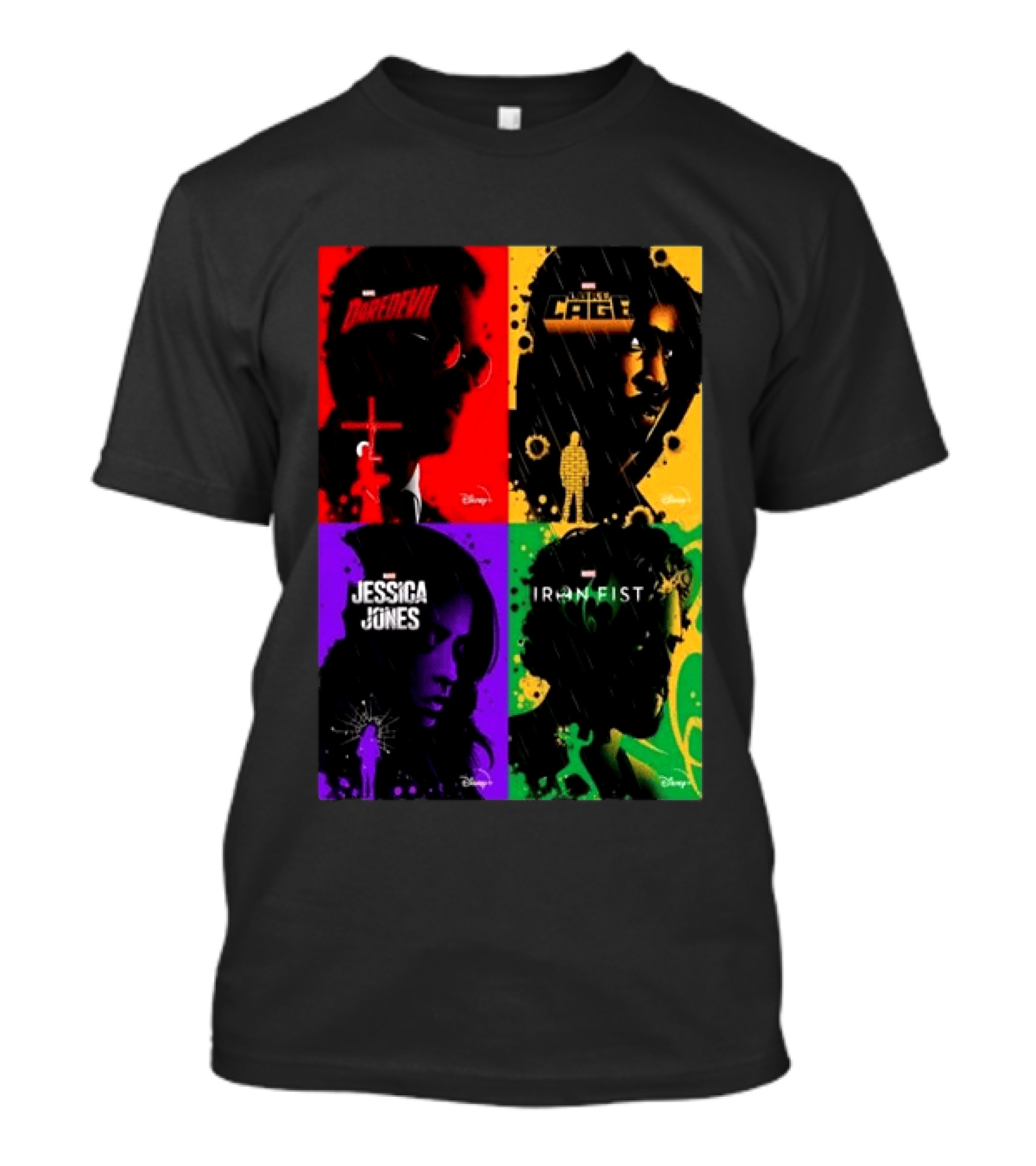 Marvel Daredevil Jessica Jones Luke Cage Iron Fist Heroes Disney T-Shirt
