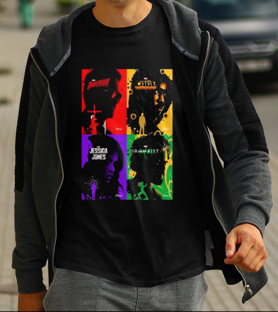 Marvel Daredevil Jessica Jones Luke Cage Iron Fist Heroes Disney T-Shirt