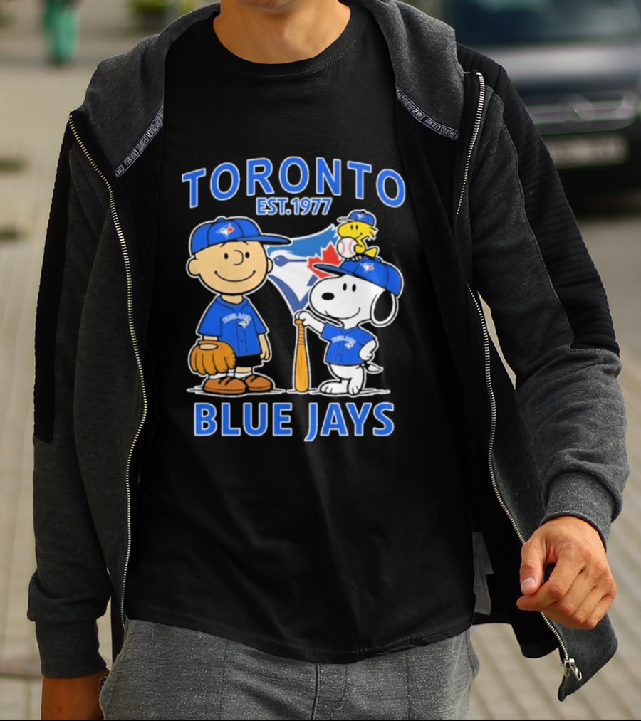 Toronto Est 1977 Blue Jays Snoopy Charlie Brown Woodstock T-Shirt