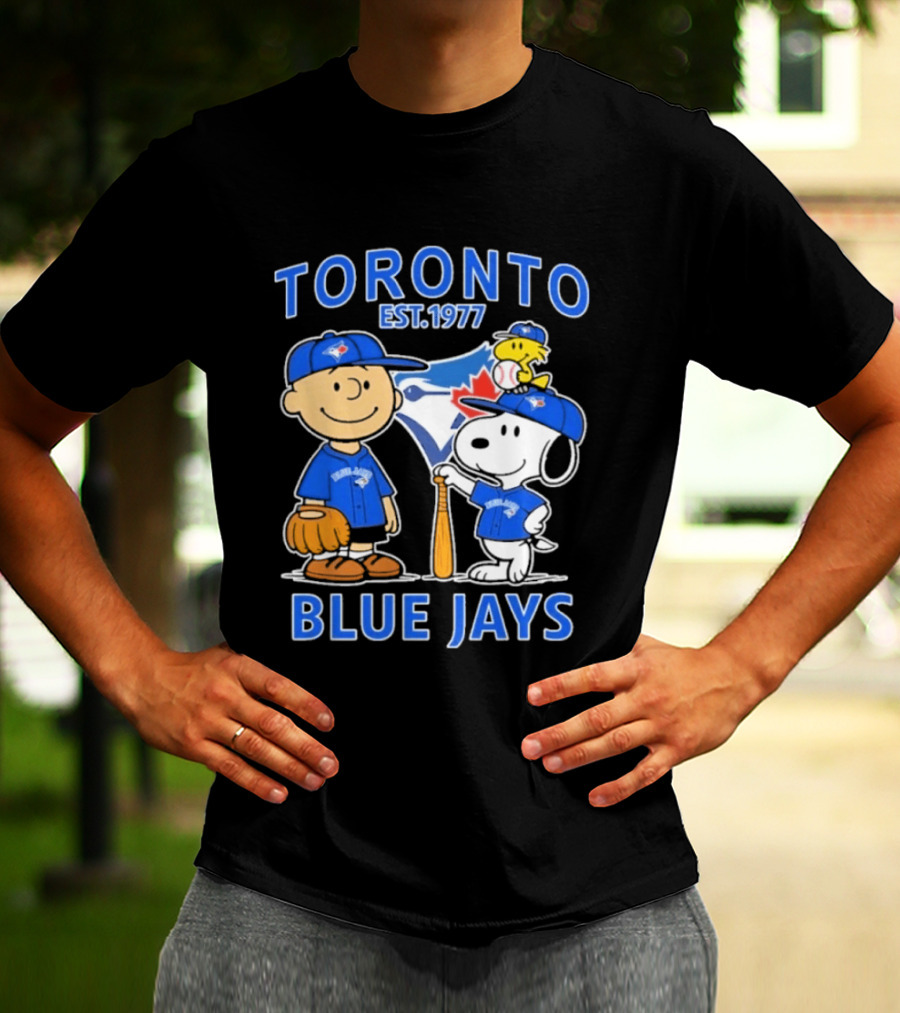 Toronto Est 1977 Blue Jays Snoopy Charlie Brown Woodstock T-Shirt