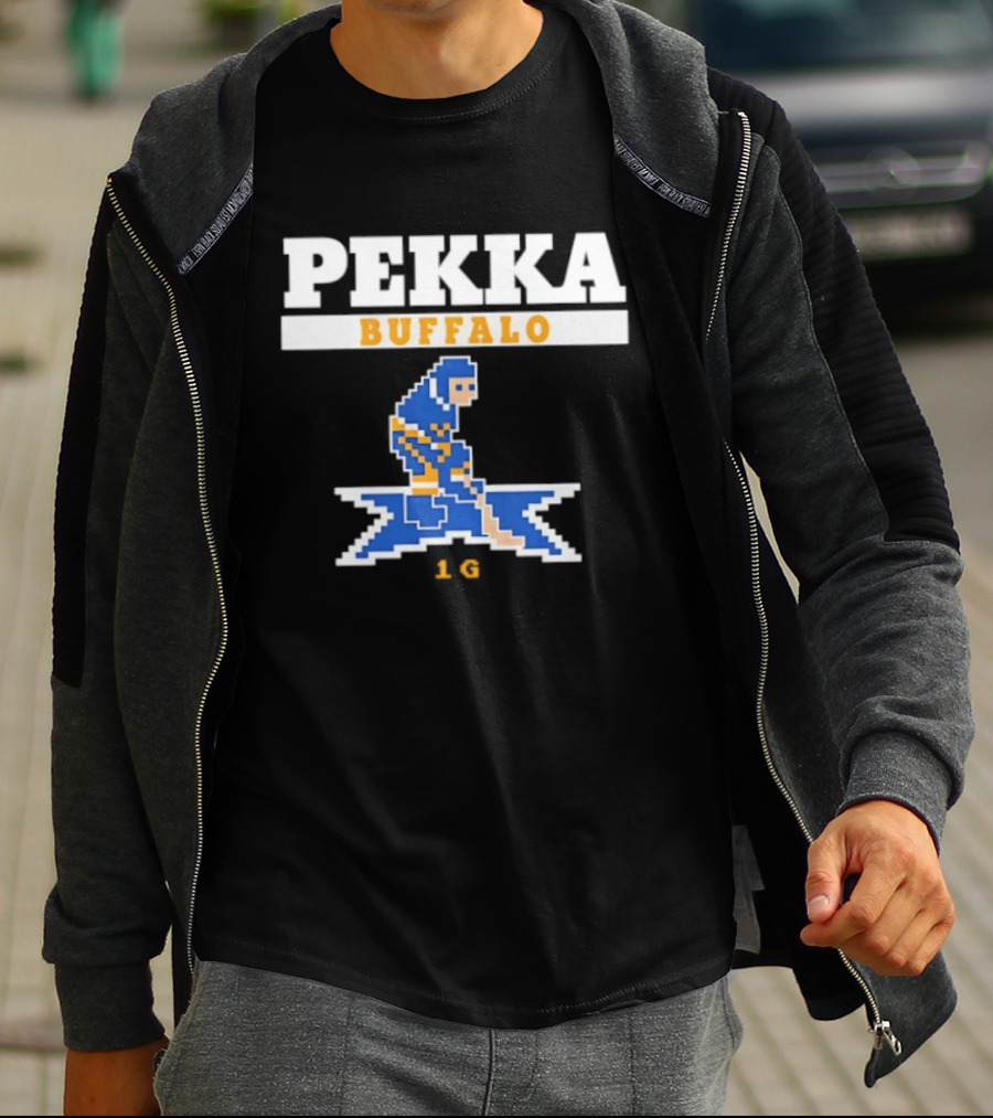 Pekka Buffalo Sabres 16 Hockey Pixelated Player T-Shirt