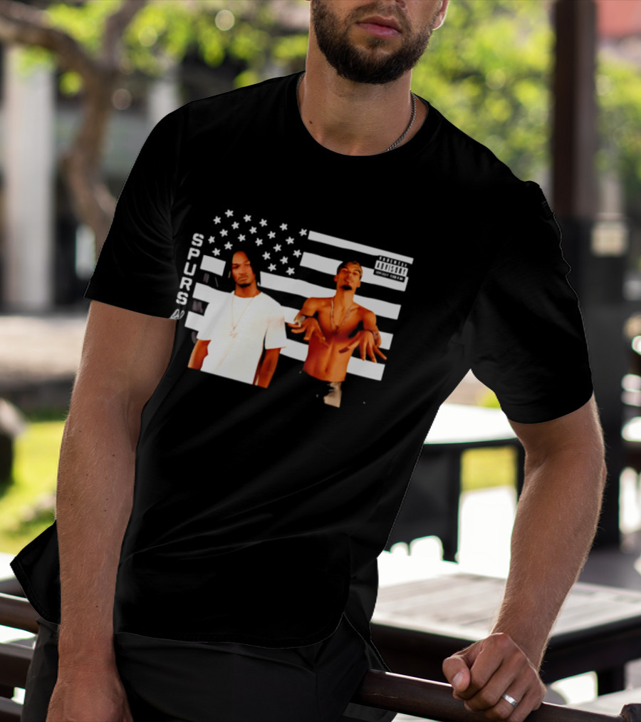 Spurs Wemby And Castle Stankonia American Flag T-Shirt