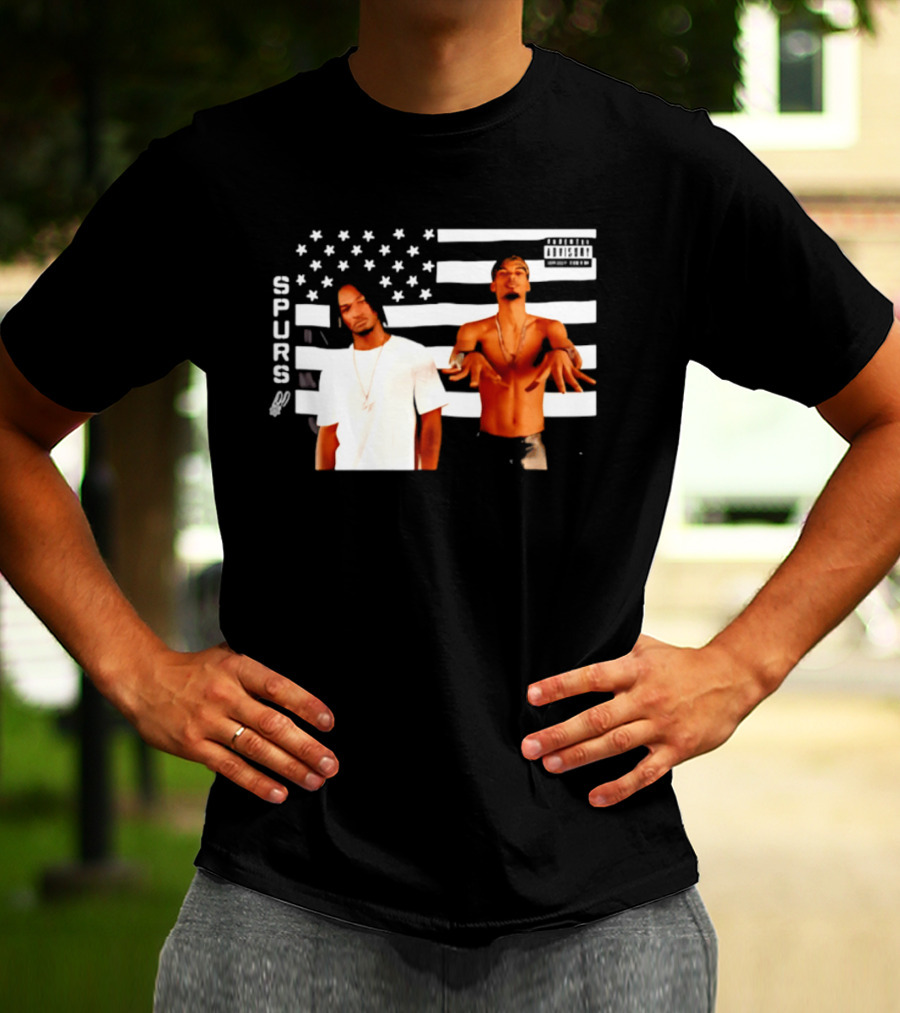Spurs Wemby And Castle Stankonia American Flag T-Shirt