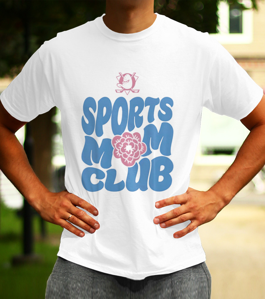 Anaheim Ducks Sports Mom Club Floral Lettering T-Shirt