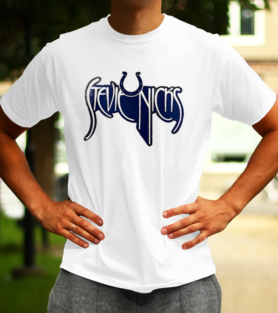 Indianapolis Colts Stevie Nicks Don't Be A Lady Colts Horseshoe T-Shirt