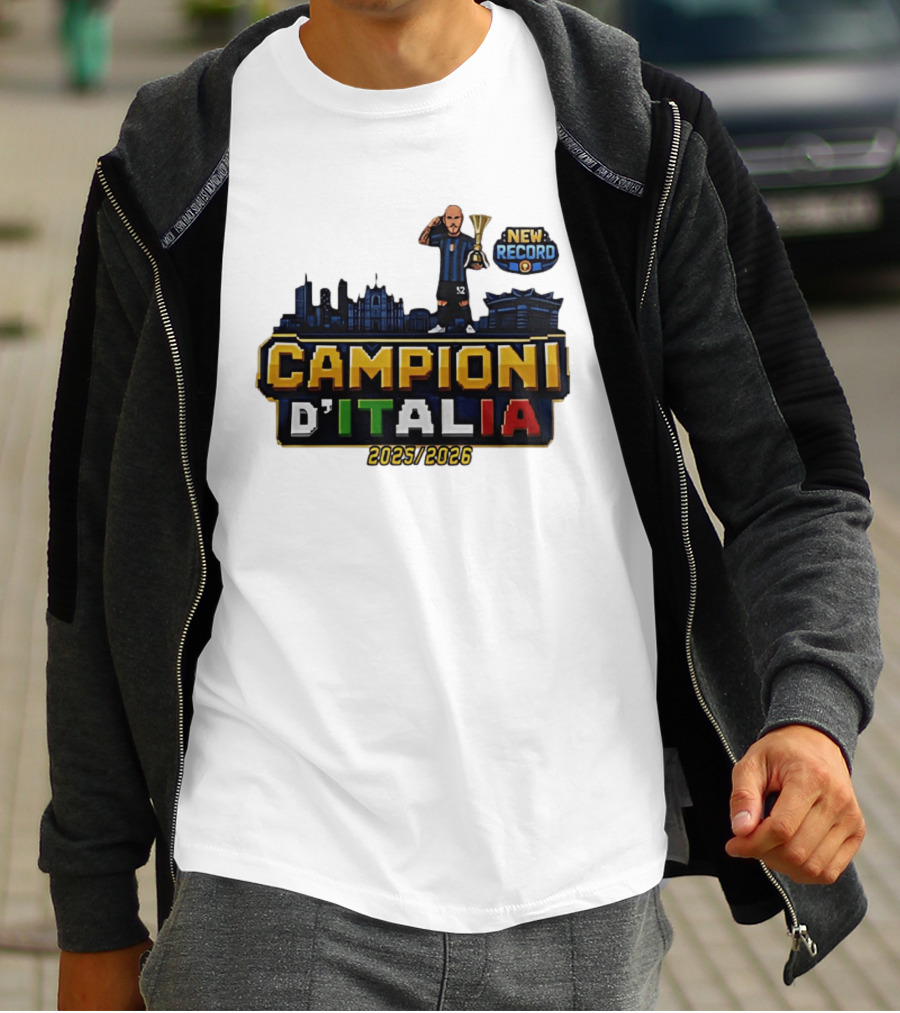 Campioni D'Italia 2025 2026 Inter Milan New Record City Skyline T-Shirt