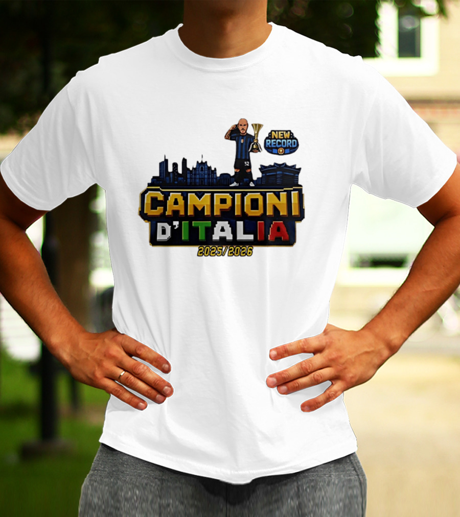 Campioni D'Italia 2025 2026 Inter Milan New Record City Skyline T-Shirt